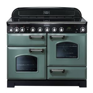 Rangemaster CDL110EIMGC Classic Deluxe 100cm Induction Range Cooker in Mineral Green and Chrome