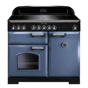 Rangemaster CDL100EISBC Classic Deluxe 100cm Induction Range Cooker in Stone Blue and Chrome
