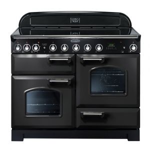 Rangemaster CDL110EICB/C Classic Deluxe 110cm Induction Range Cooker in Charcoal Black and Chrome