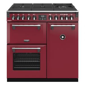 Stoves ST RICH DX S900DF GTG CB Richmond Deluxe 90cm Dual Fuel Range Cooker in Chilli Red