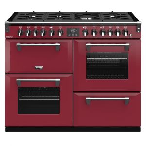 Stoves ST RICH DX S1100DF CB Cre Richmond Deluxe 110cm Dual Fuel Range Cooker in Chilli Red
