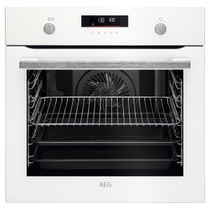 AEG BPS555060W 6000 Built In SteamBake Pyrolytic Single Oven in White