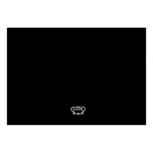 Rangemaster CLASP110BB 57380 110cm Classic Splashback in Black with Brass Graphics