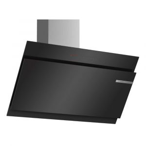 Bosch DWK97JQ60B 90cm Flat Angled Wall Mounted Cooker Hood in Stainless Steel and Black Glass