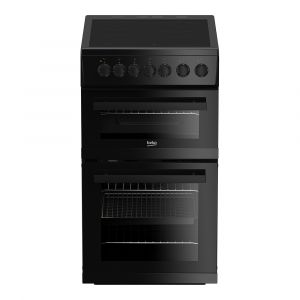 Beko EDVC503B Double Oven Electric Cooker with Ceramic Hob 50cm Black