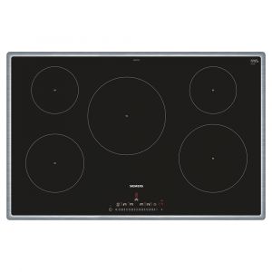 Siemens EH845FVB1E iQ100 80cm 5 Zone Induction Hob in Black with Stainless Steel Trim