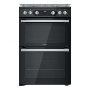 Hotpoint HDM67G0C2CB 60cm Gas Double Oven Cooker in Black