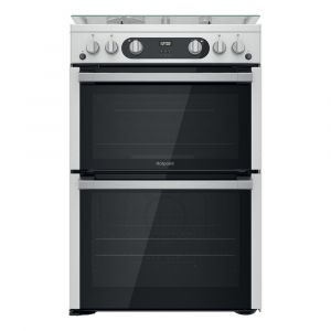 Hotpoint HDM67G0C2CX 60cm Gas Double Oven Cooker in Stainless Steel