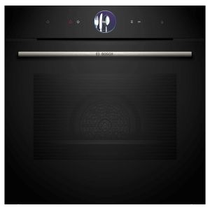 Bosch HRG7764B1B Series 8 Built In Pyrolytic Single Oven with Steam Function in Black