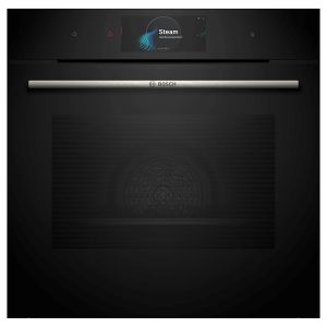 Bosch HSG7584B1 Series 8 Built In Single Oven with Steam Cooking in Black
