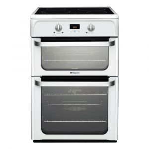 Hotpoint HUI612P 60cm Electric Double Oven Cooker with Induction Hob White