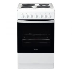 Indesit IS5E4KHW White 50cm Electric Single Cooker with Solid Plate Hob