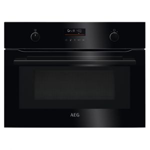 AEG KMK565060B 7000 Series CombiQuick Integrated Combination Microwave Oven in Black