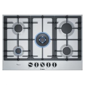 Bosch PCQ7A5B90 Serie 6 75cm 5 Burner Gas Hob in Stainless Steel