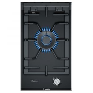 Bosch PRA3A6B70 Serie 8 30cm Domino Gas Hob in Black with Stainless Steel Trim