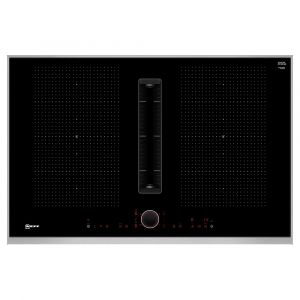 Neff T58TL6EN2 N90 80cm Flex Induction Venting Hob with TwistPad Fire in Black with Stainless Steel Trim