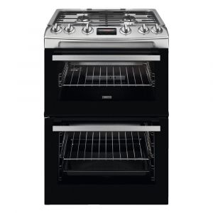 Zanussi ZCG63260XE Freestanding 60cm Gas Double Oven Cooker Stainless Steel