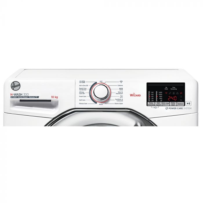 hoover h3ws4105dace 10kg 1400rpm washing machine white with chrome door